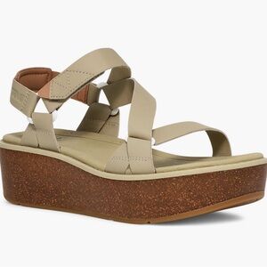 TEVA MADERA WEDGE EUCALYPTUS LEATHER STRAPPY PLATFORM WOMEN'S SANDALS SIZE US 8